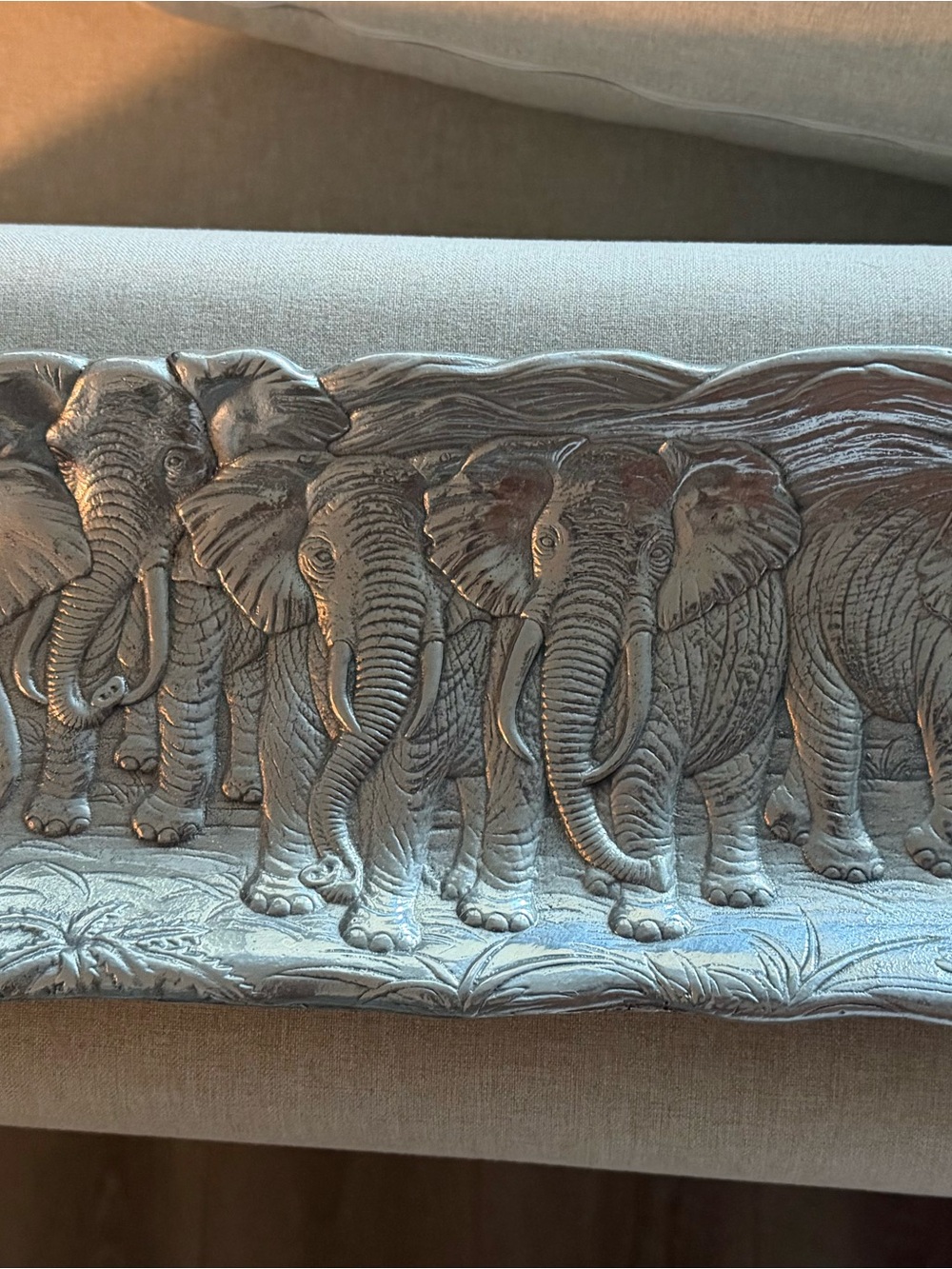 Silver Elephant Relief Wall Art - Decorative Home Wall Decor